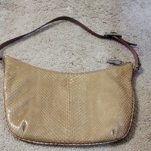 GUCCI Elegant Tan Leather Alligator Skin Antique  Women's Bag,vwry Beautyfull .